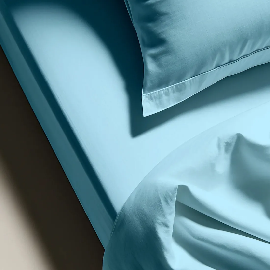 Drap plat coton TERTIO® - Bleu Lagon
