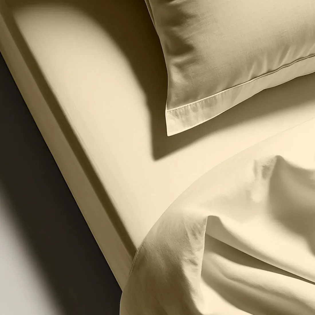 Drap plat coton TERTIO® - Beige Ficelle