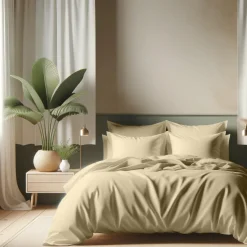 Drap plat coton TERTIO® - Beige Ficelle