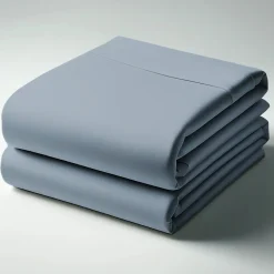 Drap plat coton TERTIO® - Bleu Orage