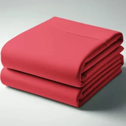 Drap plat coton TERTIO® - Rouge Carmin