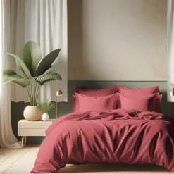 Drap plat coton TERTIO® - Vieux Rose