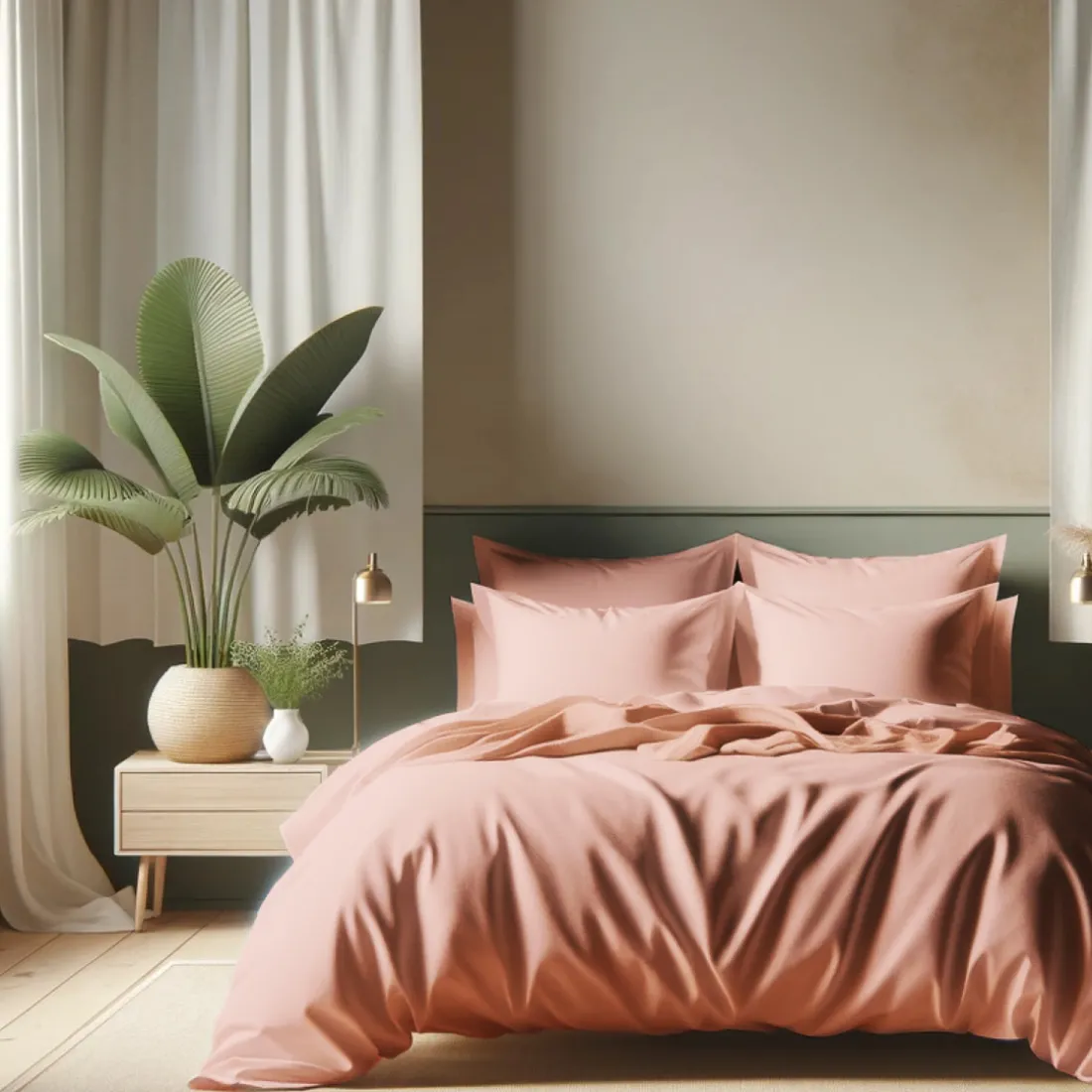 Drap plat Coton TERTIO® -Rose blush