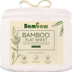 Drap Plat en Bambou - Blanc