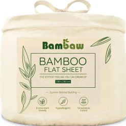 Drap Plat en Bambou - Ivoire