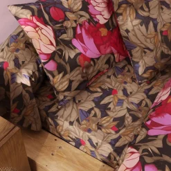 Drap plat en coton ESPRIT FLORAL rose pivoines