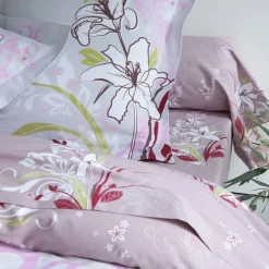Drap plat en coton JOELY violet parme