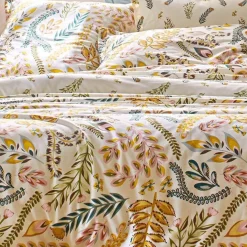Drap plat en coton motifs imprimés PAULINE beige