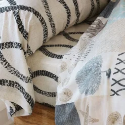Drap plat en coton OCEAN WAVES beige