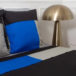 Drap plat en coton TRIO-Bleu Majorelle