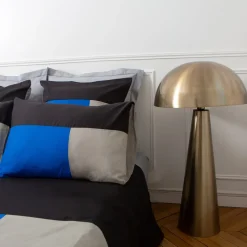 Drap plat en coton TRIO-Bleu Majorelle