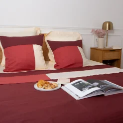 Drap plat en coton TRIO-Terracotta