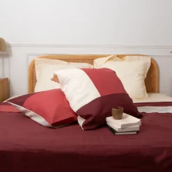 Drap plat en coton TRIO-Terracotta