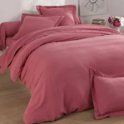 Drap plat en flanelle LAUREAT framboise
