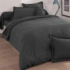 Drap plat en flanelle LAUREAT anthracite