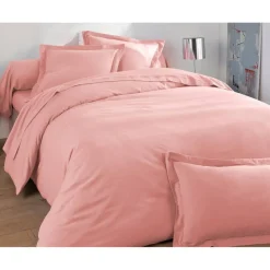 Drap plat en FLANELLE UNI Laureat rose poudre