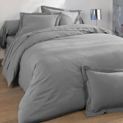 Drap plat en FLANELLE UNI Laureat, gris