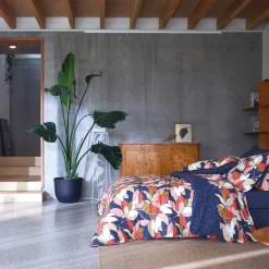 Drap plat en percale de coton UTOPIA Cobalt
