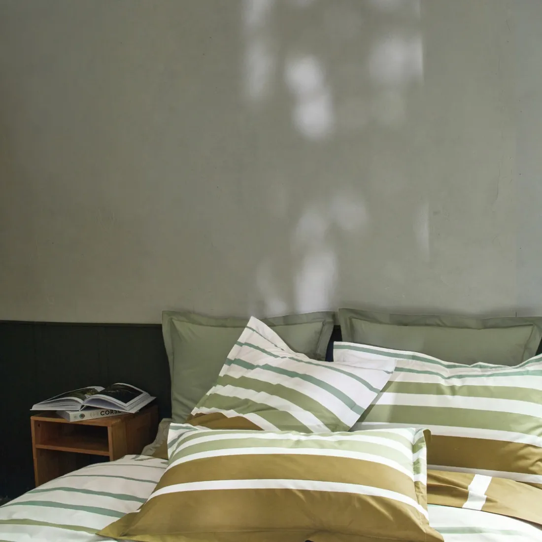 Drap plat en percale de coton GRAND LARGE Kaki