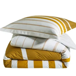 Drap plat en percale de coton GRAND LARGE Ocre