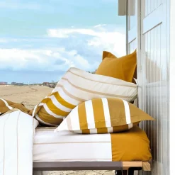 Drap plat en percale de coton GRAND LARGE Ocre