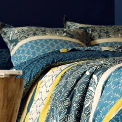 Drap plat en polycoton CUZCO bleu