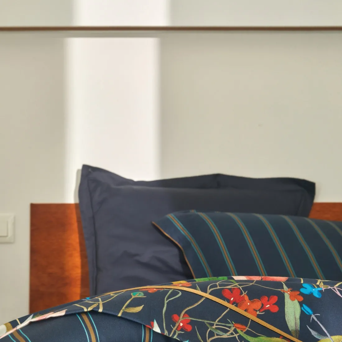 Drap plat en satin coton GIARDINO Nuit
