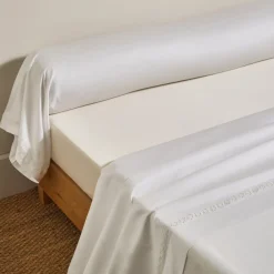 Drap plat en satin de coton HERITAGE Blanc