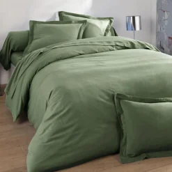 Drap plat FLANELLE UNI vert kaki
