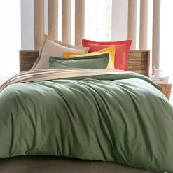 Drap plat FLANELLE UNI vert kaki