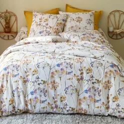 Drap plat FLEURAISON fleurs sauvages beige