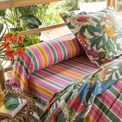 Drap plat fleurs et fruits exotiques BRESIL