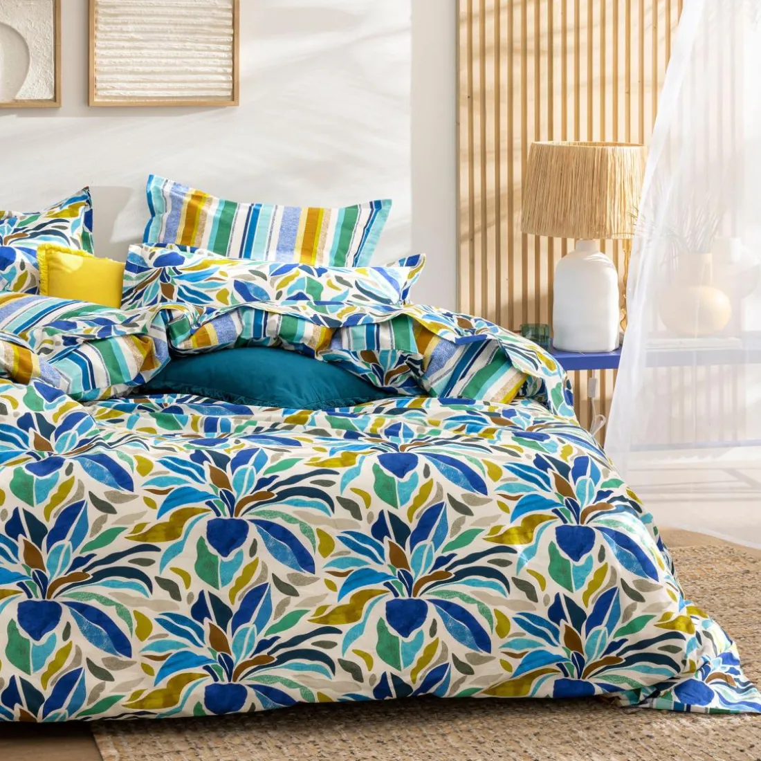 Drap plat fleurs multicolores FESTIVE