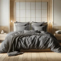 Drap plat gaze de coton TERTIO® - Anthracite