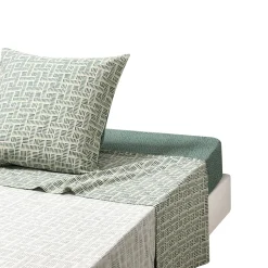 Drap plat imprimé en bambou, GABRIEL ,Vert