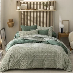 Drap plat imprimé en bambou, GABRIEL ,Vert