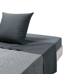 Drap plat imprimée en microfibre, ALBAN ,Bleu
