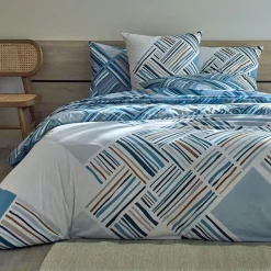 Drap plat LIVIO - Bleu grisé