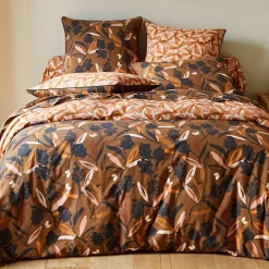 Drap plat MONDE VEGETAL imprimé feuilles, multicolore