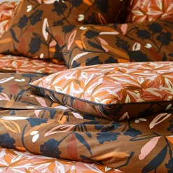 Drap plat MONDE VEGETAL imprimé feuilles, multicolore