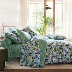 Drap plat motif fleurs CUEILLETTE multicolore
