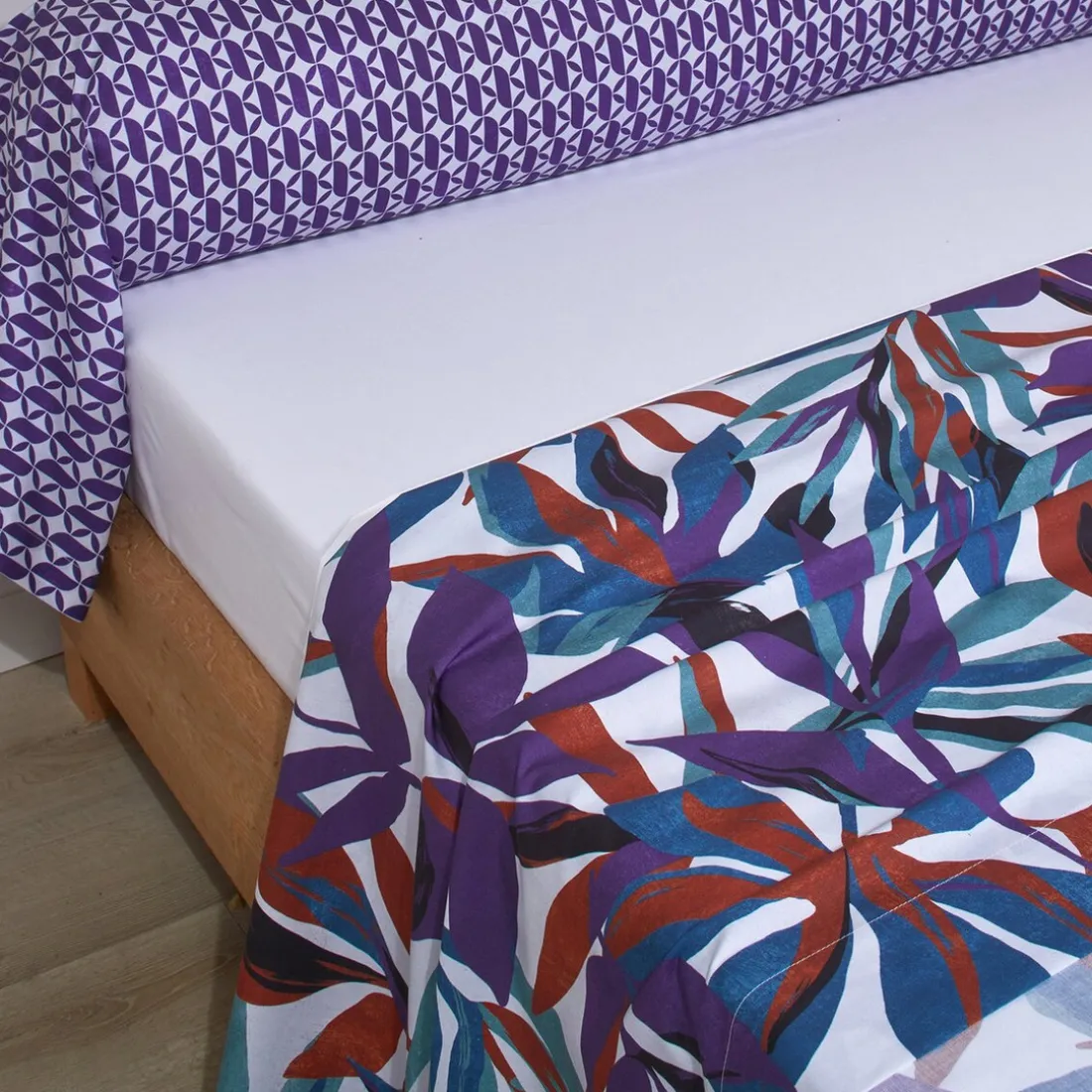 Drap plat percale EQUINOXE Violine