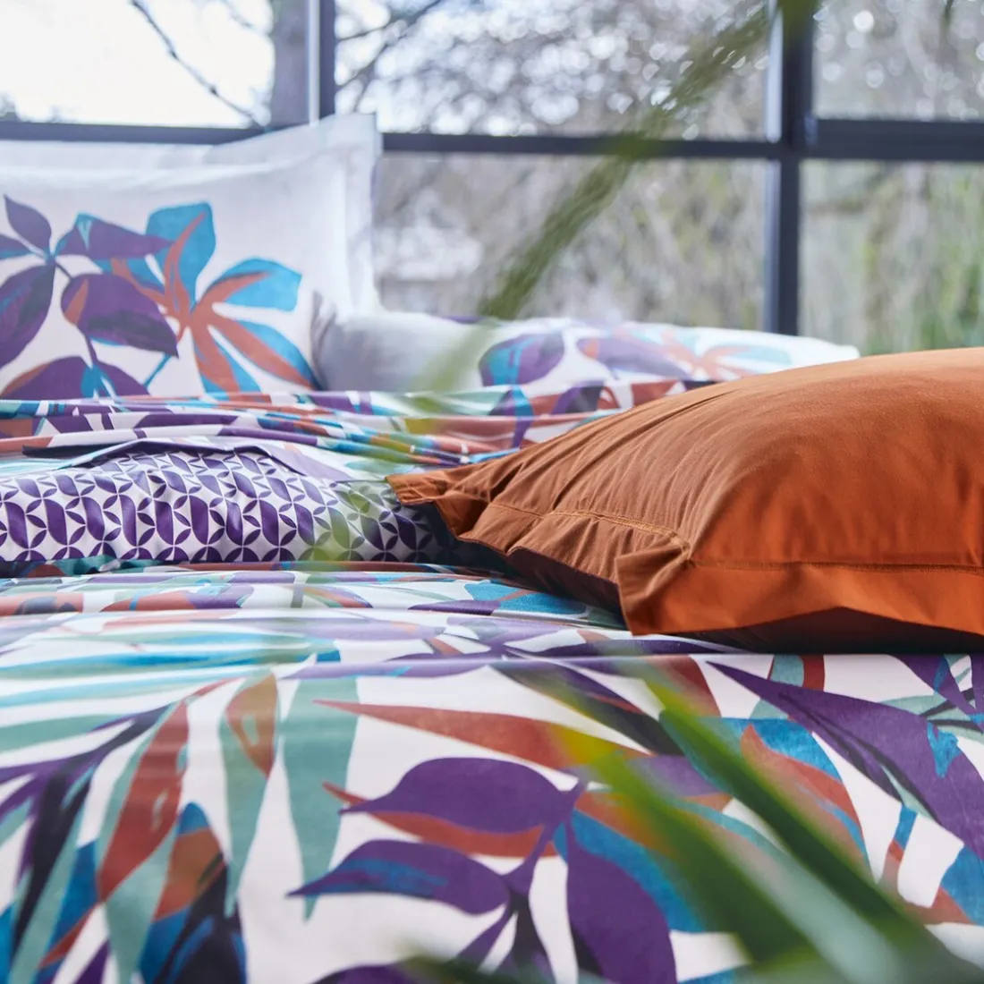 Drap plat percale EQUINOXE Violine