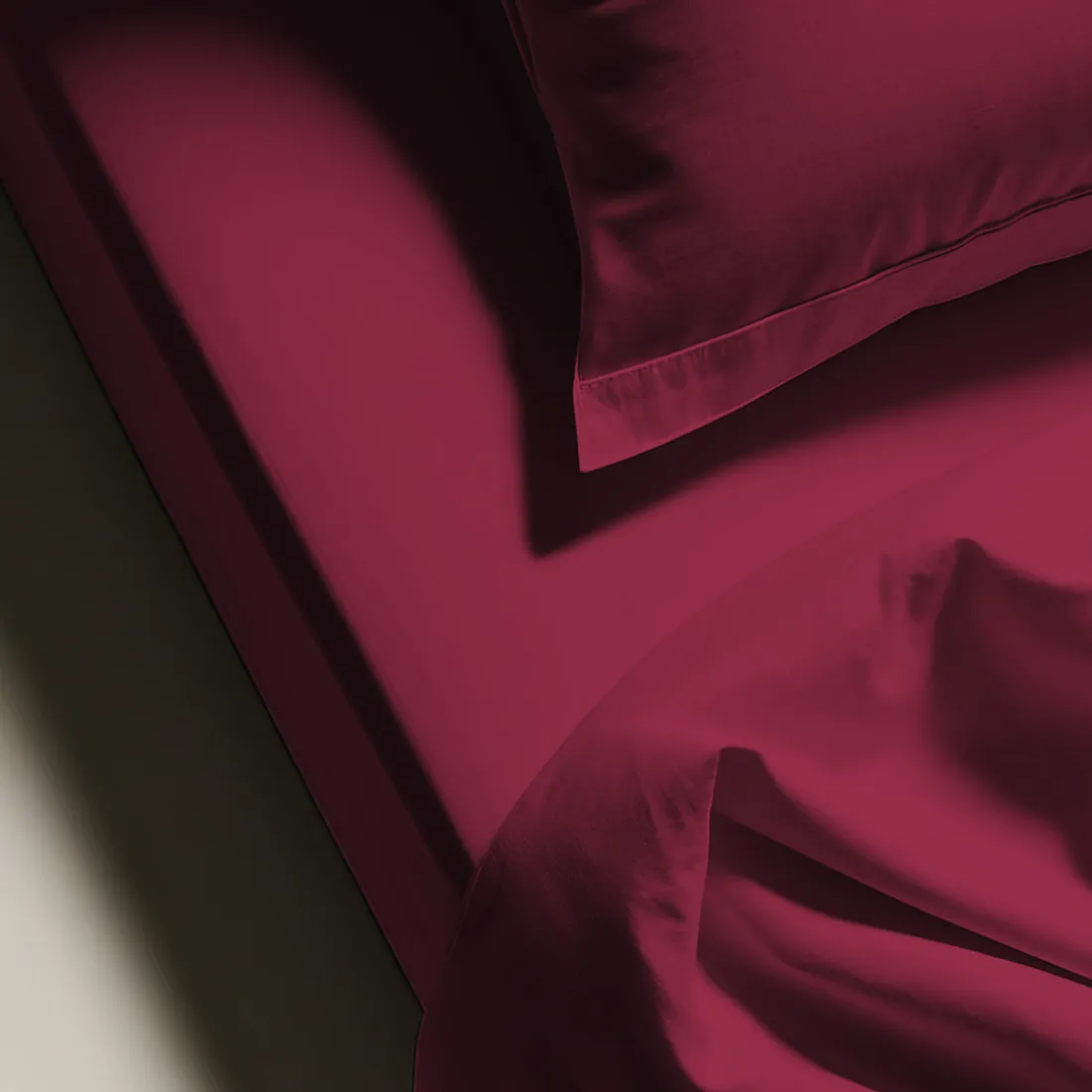 Drap plat percale coton TERTIO® - bordeaux