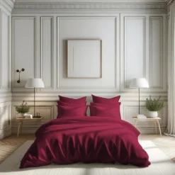 Drap plat percale coton TERTIO® - bordeaux