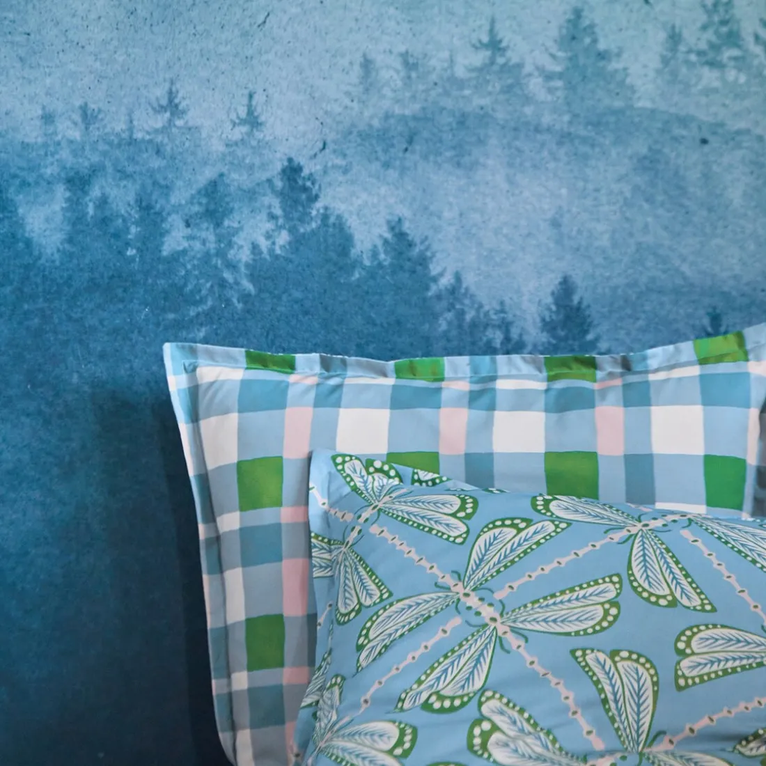 Drap plat percale LILLY Bleu