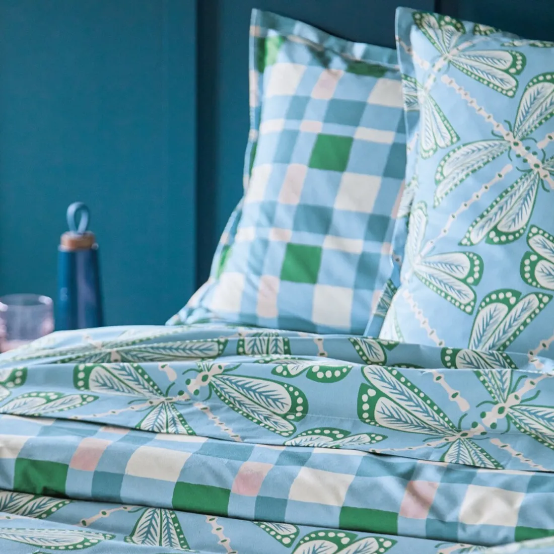 Drap plat percale LILLY Bleu