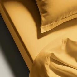 Drap plat polycoton TERTIO® - Jaune Moutarde