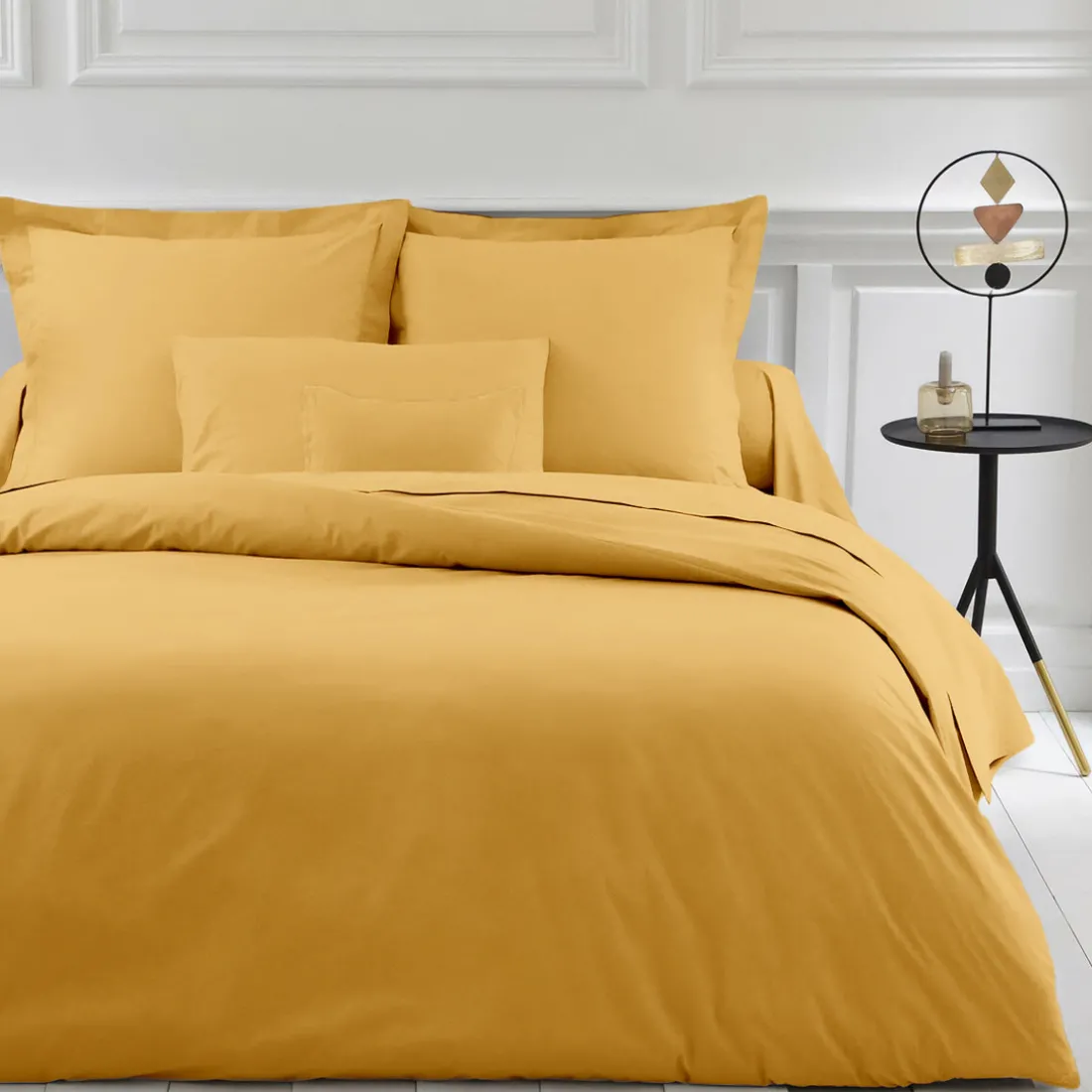 Drap plat polycoton TERTIO® - Jaune Moutarde