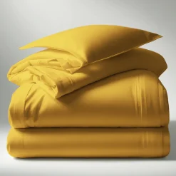 Drap plat polycoton TERTIO® - Jaune Moutarde